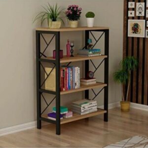 Demir Ayaklı 4 Raflı Kitaplık 120x70x25